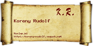 Koreny Rudolf névjegykártya